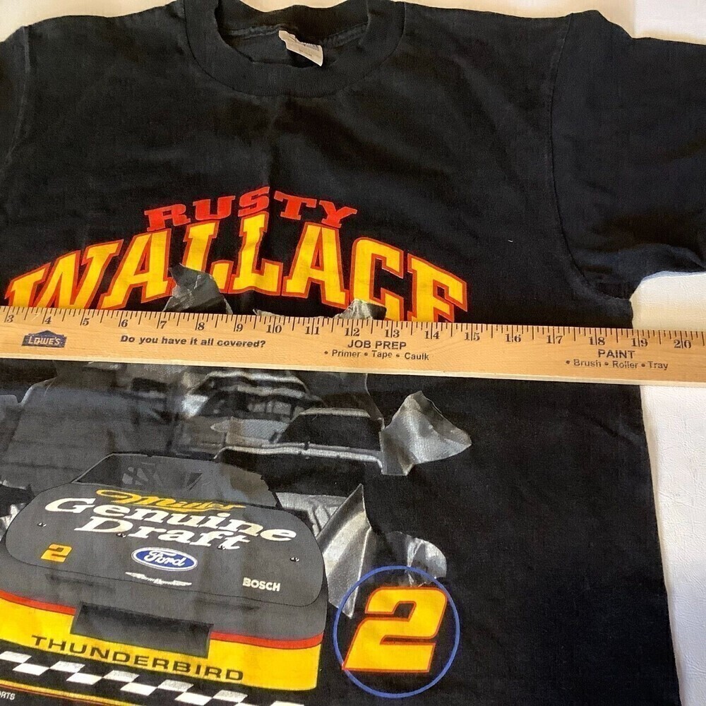 Vintage Rusty Wallace Nascar Shirt Competitor Size M 100% Cotton - Picture 7 of 7